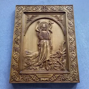 Icon Saint John the Baptist woodcut 26x32cm-1 Icon Saint John the Baptist woodcut 26x32cm-1