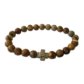 Rosary for wrist made of wood agate
