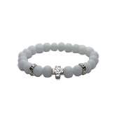Rosary for wrist made of white matte onyx
