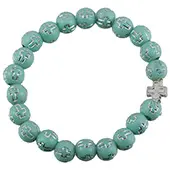 Rosary with small crosses - green