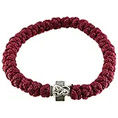 Knitted rosary - burgundy