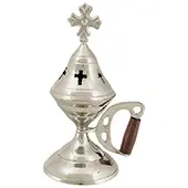 Censer made of high quality brass with nickel finish 15.5x10cm