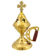 Brass censer with lid 15.5x10cm