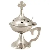 Censer made of high quality brass with nickel finish 12x8.5cm