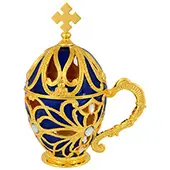 Metal censer with crystals, blue