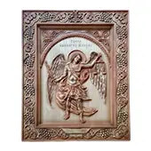 Icon Saint Archangel Michael woodcut 26x32cm