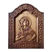 Icon Saint Demetrius woodcut 26x32cm