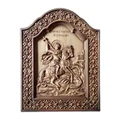 Icon Saint George woodcut 26x32cm