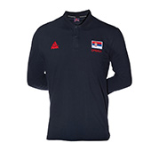 Peak navy blue long sleeve polo shirt of Serbian national basketball team