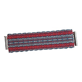 Hand-woven bracelet - red/gray