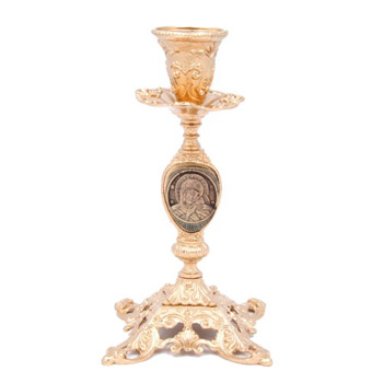 Forged brass candlestick (Madonna)