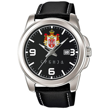 Ručni sat CASIO Svečani grb Srbije mali (crni) MTP-1314L
