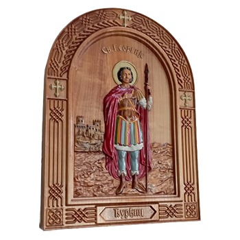 Ikona Sveti Georgije - Đurđic - ručno oslikan duborez u drvetu 30x40cm-1