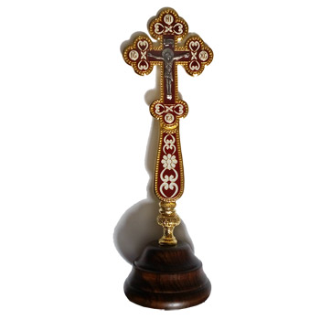 Large red table cross - 23 cm