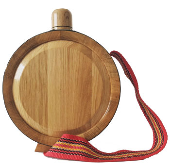 Wooden bottle with glass flask