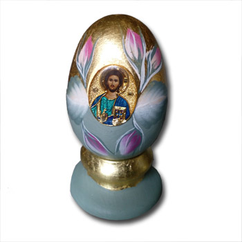 Wooden egg with icon-2
