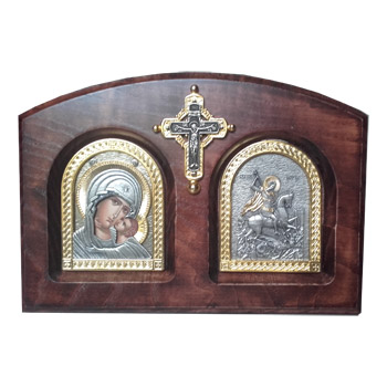 Two icons in wooden frame-1