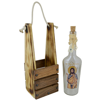 Decorative bottle with wooden box Saint John the Baptist