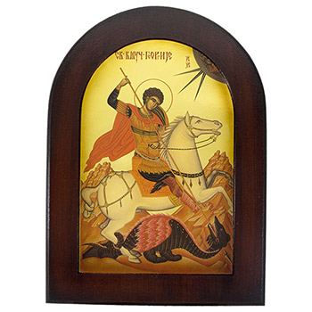 Икона Свети Ђорђе са позлатом 41x30цм