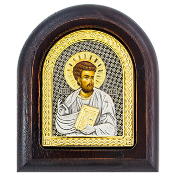 Икона Свети Лука позлаћена 11x9цм