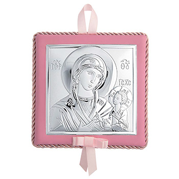 Muzička ikona za bebe Bogorodica, posrebrena 14x14cm