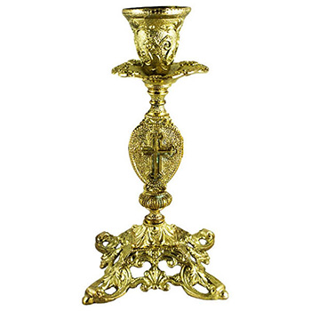 Forged metal candlestick - gold-1