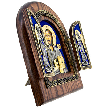 Triptih Gospod Isus Hristos 22x18cm (na plavoj pozadini)-1