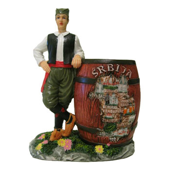 Figure of a Serbian man with a barrel