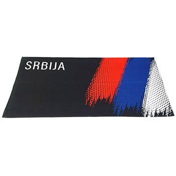 Peškir Srbija trobojka - crni 100x50cm