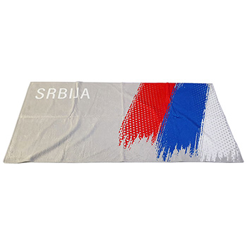 Peškir Srbija trobojka - sivi 100x50cm