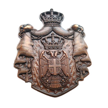 Emblem of Serbia in wood 30x25 cm