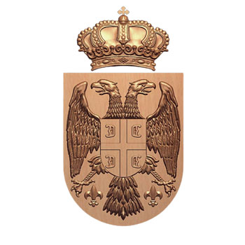 Serbian emblem in wood - model A 32 x 18 cm