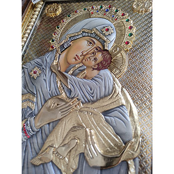 Ikona Bogorodice - umiljenje sa ikonopisanim licem 40x46 cm