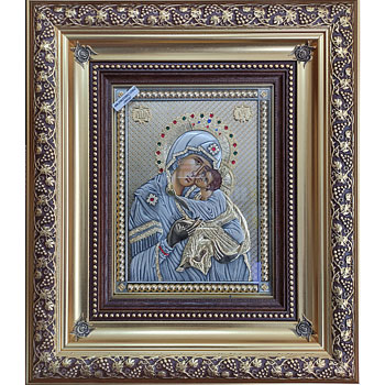 Ikona Bogorodice - umiljenje sa ikonopisanim licem 40x46 cm-1