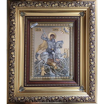 Ikona Sveti Đorđe sa ikonopisanim licem 40x46 cm