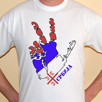 T-shirt Three fingers Serbia