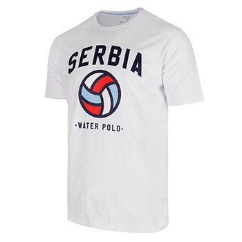 White T-shirt of the water polo national team of Serbia 2023