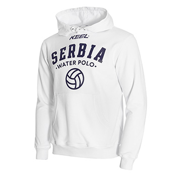White sweatshirt of the water polo national team of Serbia