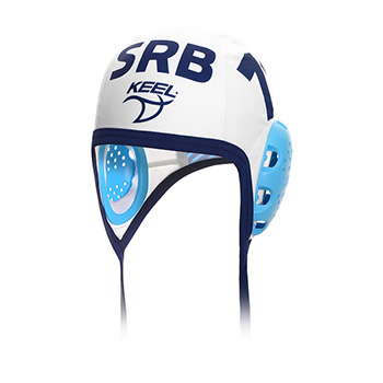 Keel waterpolo cap Serbia 2020/21 with number - white-1