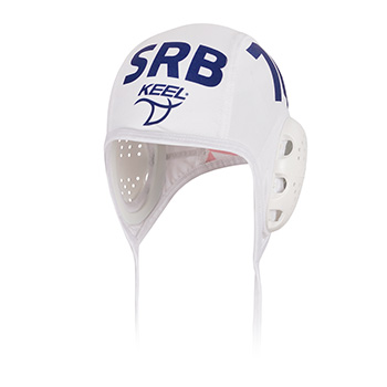 Keel waterpolo cap Serbia 2021/22 with number - white-1