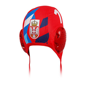 Keel waterpolo cap Serbia 2021/22 with number - red