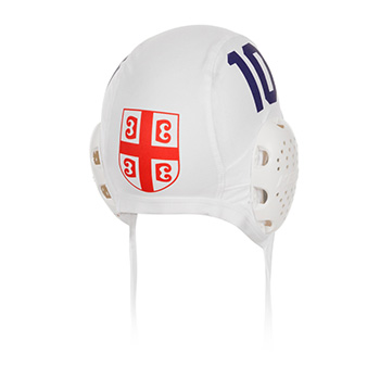 Keel waterpolo cap Serbia 2023 with number - white-1