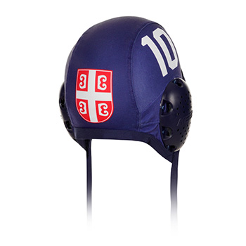 Keel waterpolo cap Serbia 2023 with number - navy blue-1
