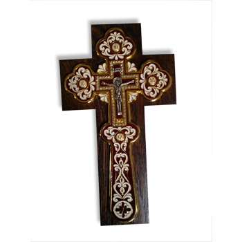 Cross on wooden pedestal