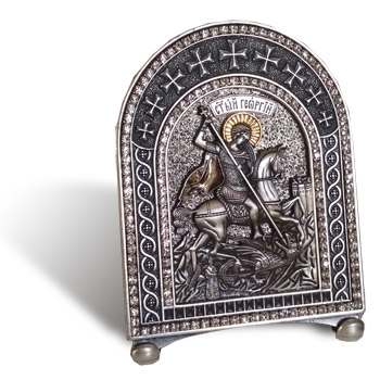 Metal icon of St George