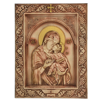 Icon Mother of God woodcut 26x32cm