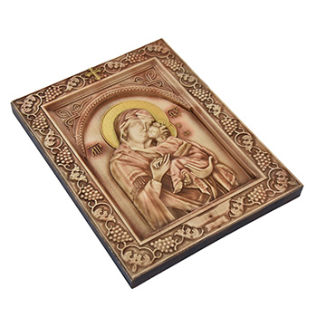 Icon Mother of God woodcut 26x32cm-1