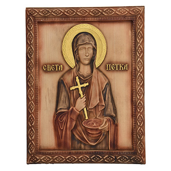 Icon Saint Paraskeve woodcut 26x32cm
