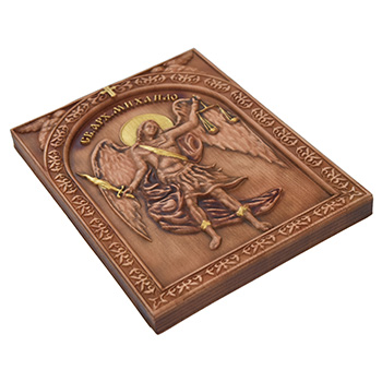 Icon Saint Archangel Michael woodcut 26x32cm-1
