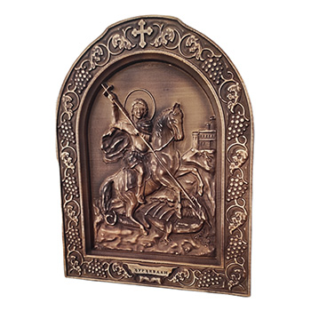 Icon Saint George woodcut 26x32cm-1